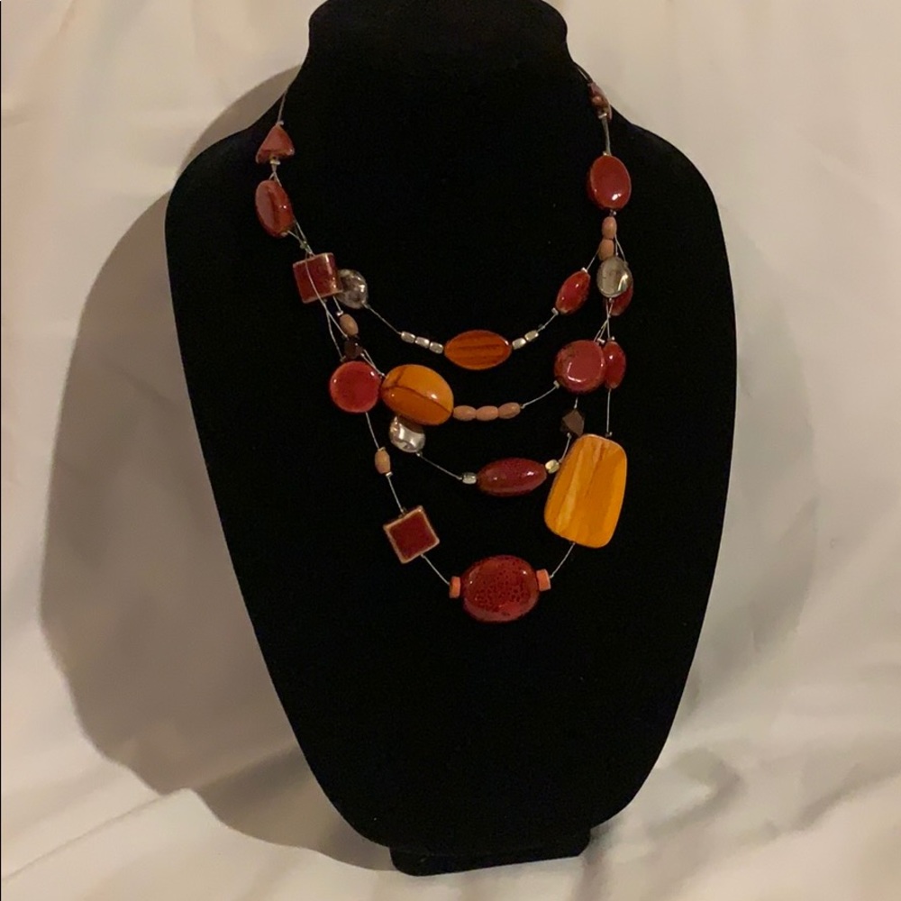 Chico’s 16”orange and rust necklace
